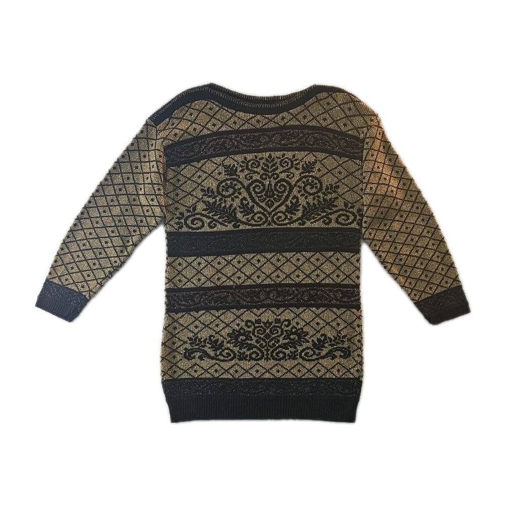 Vintage Gold & Black Beldoch Popper Sweater - Size M